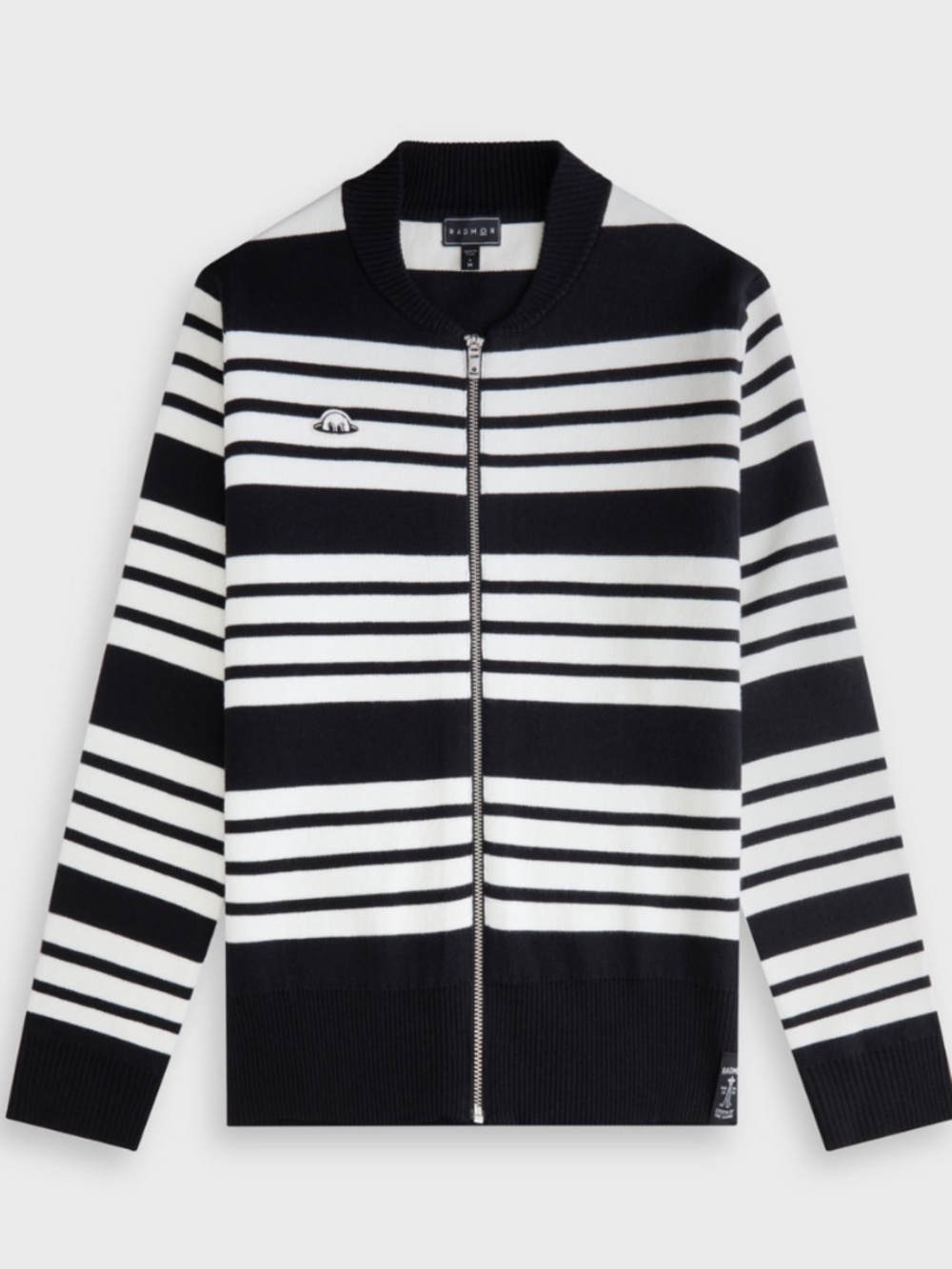 Radmor Golf Celeste Knit Zip Bomber Jacket - Black/White, Small